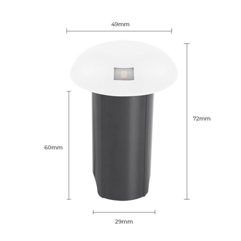 Embutido de Solo Nordecor Zola Branco 1 Facho 2 watts 180° IP67 3000K Ø49x60mm 6154 PREN