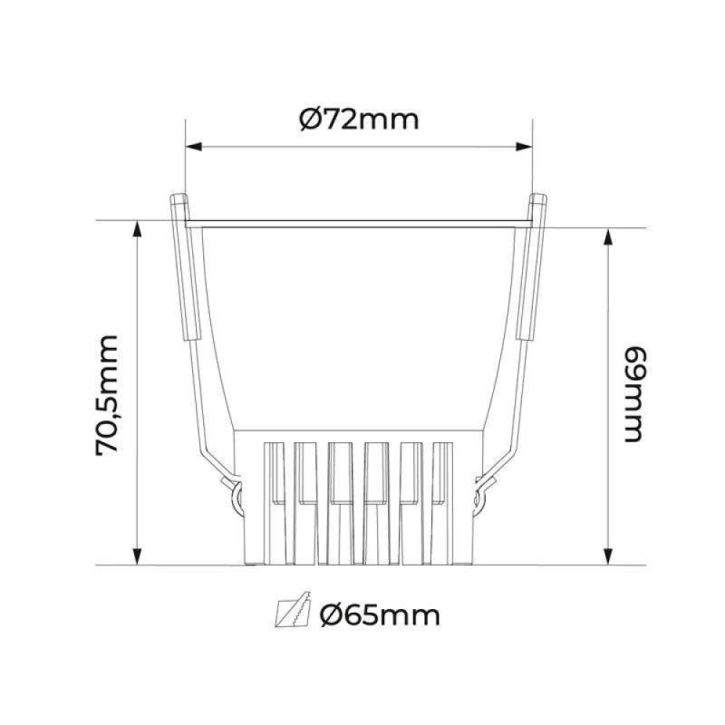 Spot LED Vexo Nordecor Embutir 9 watts 3000K 53° IRC97 Branco 80095