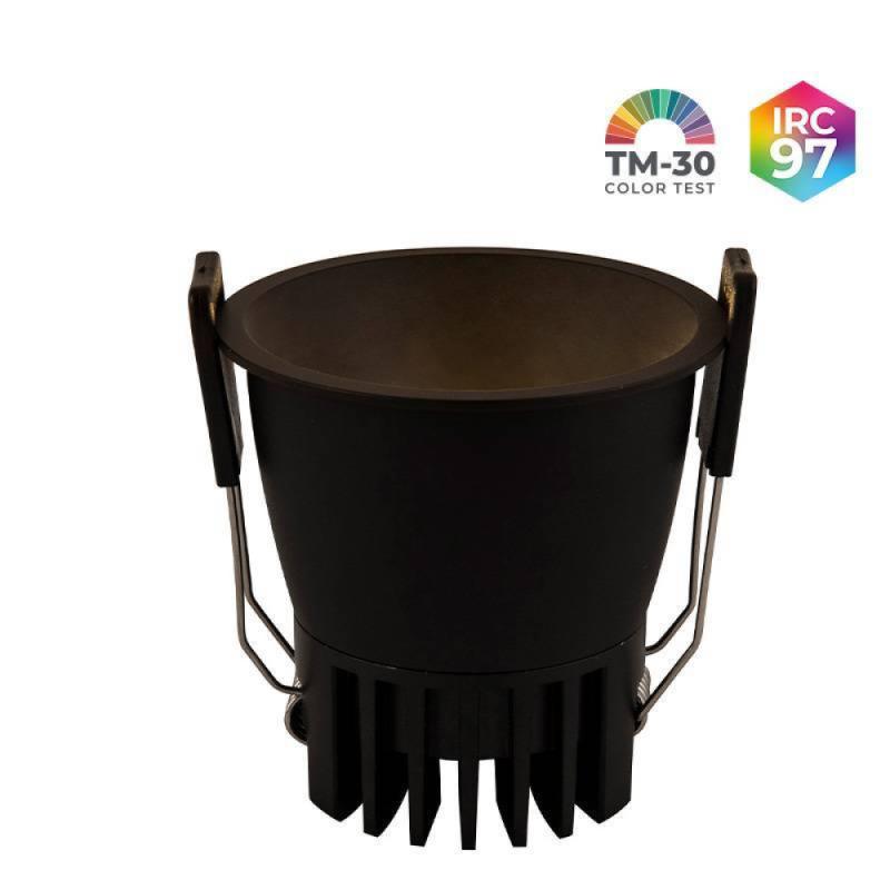 Spot LED Vexo Nordecor Embutir 9 watts 3000K 53° IRC97 Preto 80096