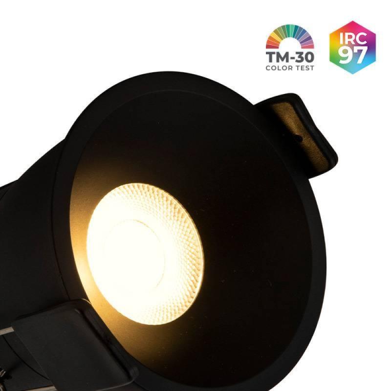 Spot LED Vexo Nordecor Embutir 9 watts 3000K 53° IRC97 Preto 80096