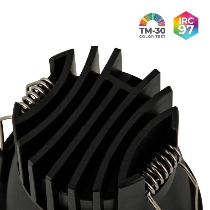 Spot LED Vexo Nordecor Embutir 9 watts 3000K 53° IRC97 Preto 80096