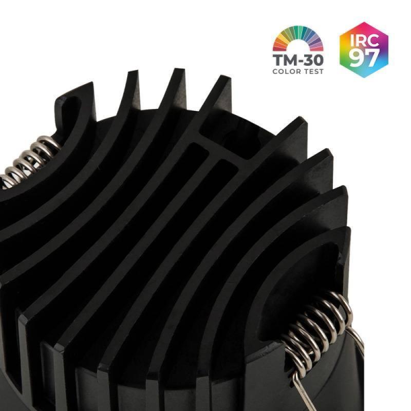 Spot LED Vexo Nordecor Embutir 12 watts 2700K 32° IRC97 Preto 80098 