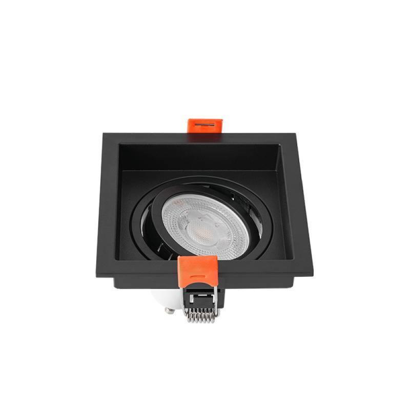 Spot Embutir Nordecor Loyo 1L Dicroica MR16 Preto 92x92x15mm 6821 PREN
