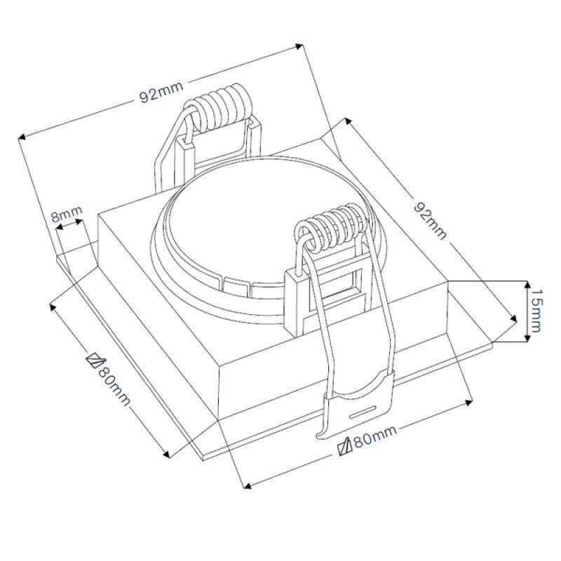 Spot Embutir Nordecor Loyo 1L Dicroica MR16 Preto 92x92x15mm 6821 PREN