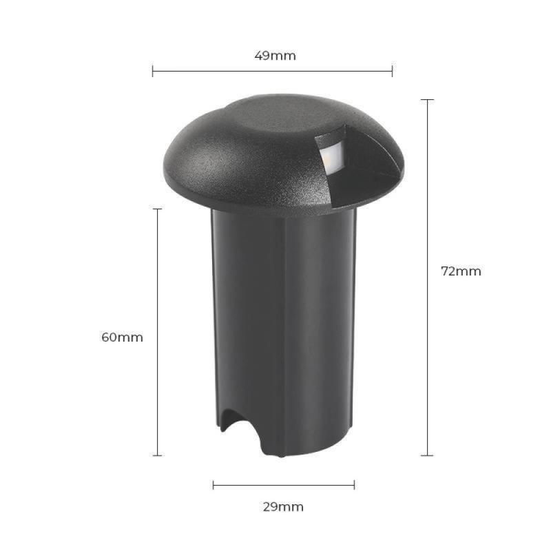 Embutido de Solo Nordecor Zola Preto 2 Fachos 2 watts 180° IP67 3000K Ø49x60mm 6241