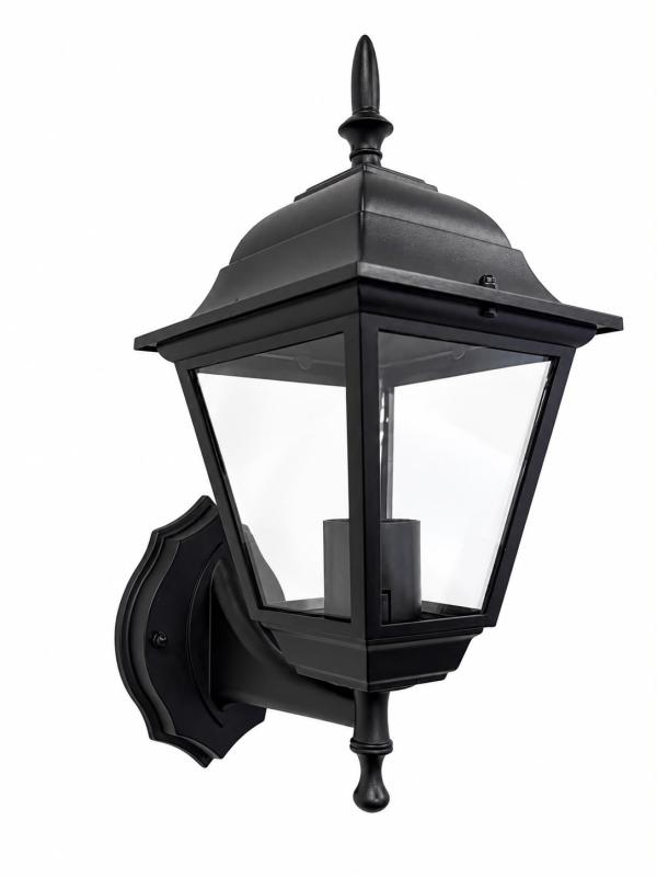 Arandela Biancoluce  Clássica de Parede Nancy Alumínio e Vidro Liso Preto 1L E27 200x150x340mm AC303P PT PREN