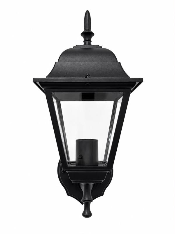 Arandela Biancoluce  Clássica de Parede Nancy Alumínio e Vidro Liso Preto 1L E27 200x150x340mm AC303P PT PREN
