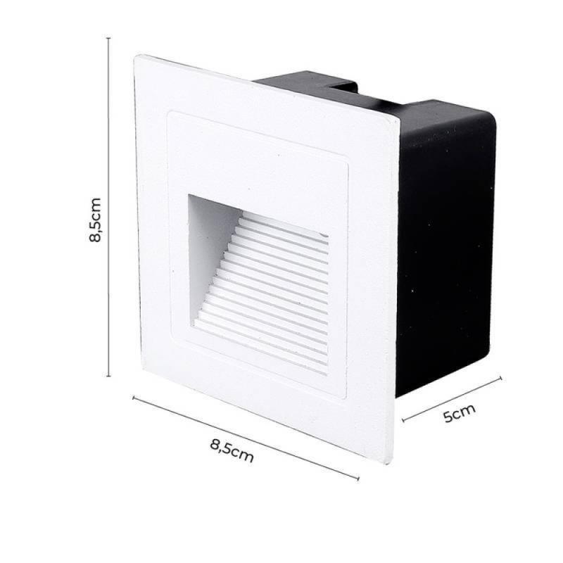 Balizador de Parede Nordecor Linder Branco 3 watts IP65 3000K Bivolt 85x85x50mm 2020 PREN