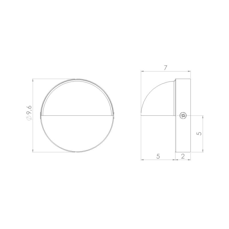 Arandela/Balizador Golden Dot 3 watts 3000K Ø96mm P2400-PI