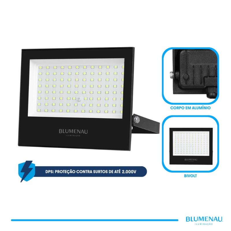 Refletor Led Blumenau Play 100 watts Verde IP66 Alumínio Bivolt 78100500-28