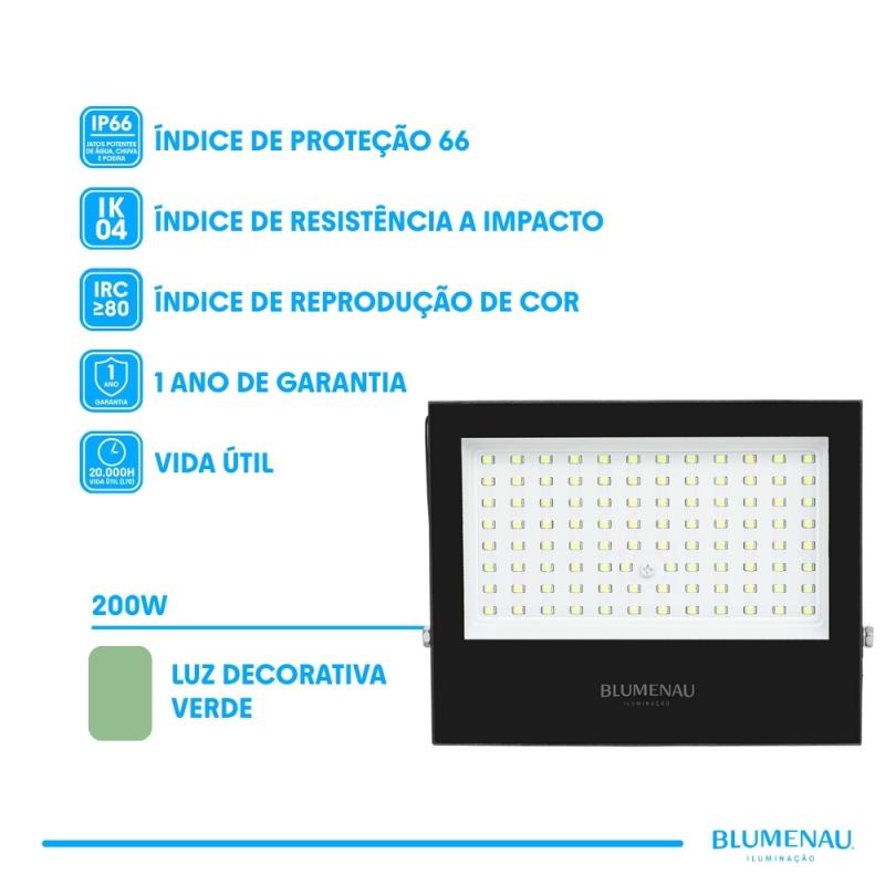 Refletor Led Blumenau Play 100 watts Verde IP66 Alumínio Bivolt 78100500-28