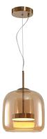 Pendente Sindora 8 watts 3000K Bivolt Metal Bronze e Vidro Conhaque 230x220mm DCD04017 PREN