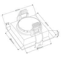 Spot Embutir Nordecor Loyo 1L Dicroica MR16 Preto 92x92x15mm 6821 PREN