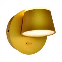 Arandela Sindora 8 watts 3000K Metal Dourado e Acrílico Com Interruptor 120x120mm QB05225 PREN