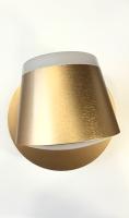 Arandela Sindora 8 watts 3000K Metal Dourado e Acrílico Com Interruptor 120x120mm QB05225 PREN