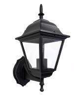 Arandela Biancoluce  Clássica de Parede Nancy Alumínio e Vidro Liso Preto 1L E27 200x150x340mm AC303P PT PREN