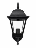 Arandela Biancoluce  Clássica de Parede Nancy Alumínio e Vidro Liso Preto 1L E27 200x150x340mm AC303P PT PREN