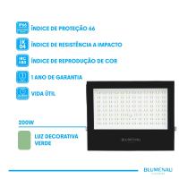 Refletor Led Blumenau Play 100 watts Verde IP66 Alumínio Bivolt 78100500-28