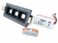Spot Embutir Moon Linea Pro 3 Focos 6 watts 3000K Preto 112x52x38mm 1062505 PREN